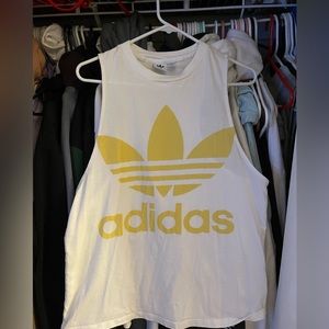 Sleeveless White Gold Shirt Adidas